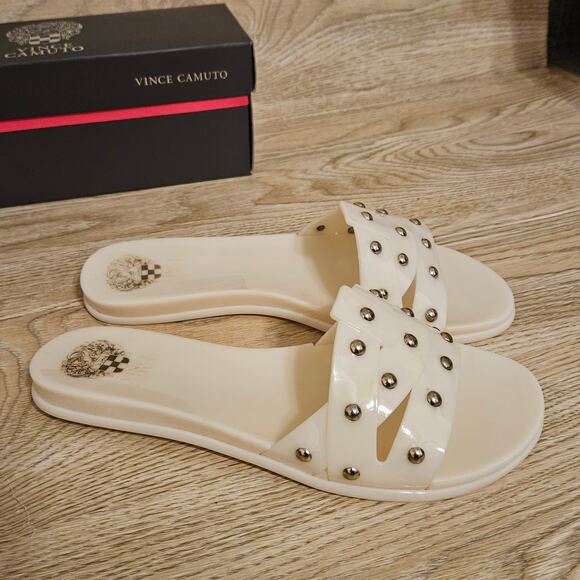 Vince Camuto Jelly Slide Sandals Emelon Creamy White Womens Size 9M Slip-On - Picture 3 of 9
